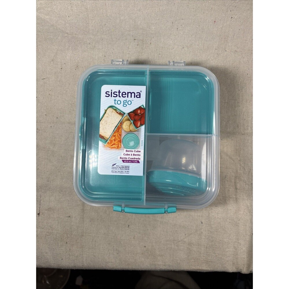 Sistema To Go Bento Lunch Box Food Storage Container Teal, 55.7oz